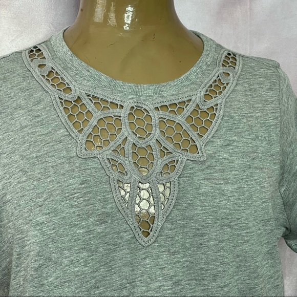 Torrid Crochet Tee-Heather Grey NWT Size 10 - Picture 3 of 16